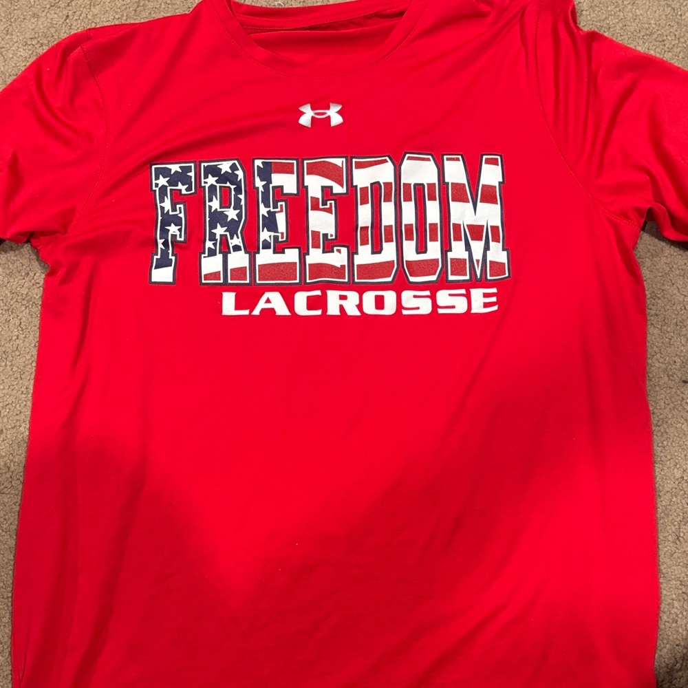 Under Armour Red Freedom Lacrosse Tee